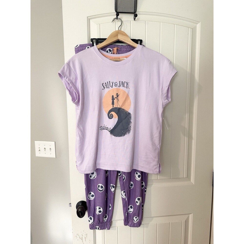 New The Nightmare Before Christmas Sally & Jack 2-piece Pajama Set Women’s Large